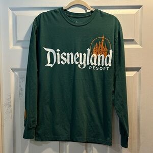 Disney Disneyland Resort Green Long Sleeve Tee Top Shirt S Castle